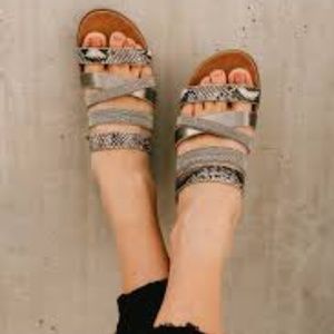 Independent Woman Snakeskin Sandals